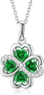 Collier Feuilles Sterling Émeraude - Élégance et Chance