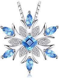 Collier Pendentif Flocon Naturelle en Argent Zirconium