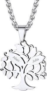 Pendentif Personnalisé en Acier Inoxydable - Un Cadeau Généalogique Unique