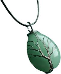 Pendentif Arbre en Pierre Naturelle de Jade – Élégance et Énergie