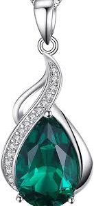 Pendentif Élégant en Émeraude Simulée - Bijoux de Luxe