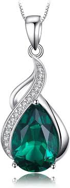 Pendentif Élégant en Émeraude Simulée - Bijoux de Luxe