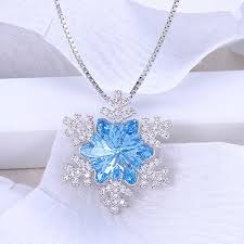 Pendentif Flocon de Neige en Argent 925 avec Cristal pour Enfants