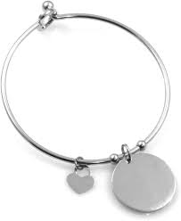 Bracelet avec Pendentif Rond en Acier - Élégance et Simplicité