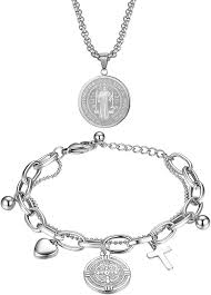 Bracelet avec Pendentif Rond OIDEA en Inoxydable pour un Style Éternel