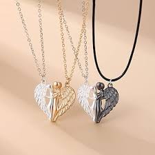 Collier Magnétique Pendentif pour Couples - Cadeau Idéal pour la Saint-Valentin