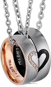 Pendentif Inoxydable Classique pour Couples - Saint Valentin