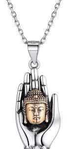 Pendentif Argent Réglable Bouddha pour Homme - Nofade Silver