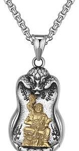 Pendentif Inoxydable Amulette Bouddhiste - Élégance et Spiritualité