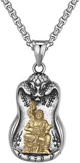 Pendentif Inoxydable Amulette Bouddhiste - Élégance et Spiritualité