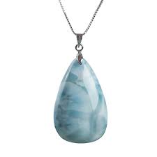 Pendentif Véritable Larimar – Élégance Naturelle