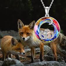 Collier Sterling Pendentifs Cristal D'Autriche - Pendentif Renard Élégant