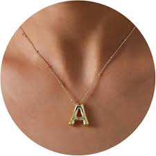 Pendentif Femme Lettre Halora Bubble Collier - Un Bijou Unique et Élégant
