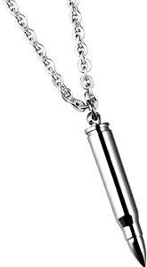 Collier en Acier Inoxydable avec Pendentif Argenté pour Homme