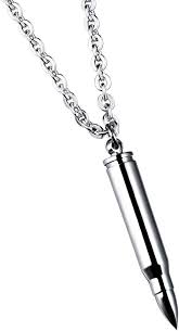 Collier en Acier Inoxydable avec Pendentif Argenté pour Homme