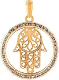 Pendentif Fatma en Zircons - Élégance et Protection