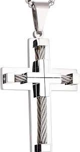 Pendentif Croix Homme en Inoxydable - YL Collier