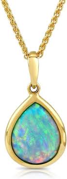 Pendentif en Opale en Forme de Larme - Élégance Naturelle