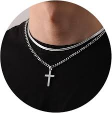 Collier Argent Chrétien Inoxydable pour Homme - Élégance et Foi