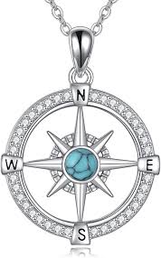Pendentif Boussole VONALA en Turquoise - Élégance et Direction