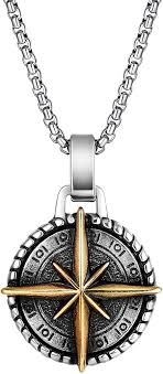 Pendentif Boussole en Inoxydable - Élégance et Orientation