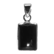 Pendentif Onyx Noir en Argent Massif - Élégance et Mystère