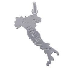 Pendentif Carte Italie en Argent - Élégance et Style