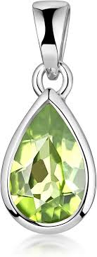 Pendentif en Péridot Argent Goutte - Élégance et Éclat