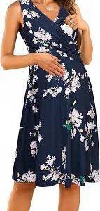 Robe d'hiver pour maternité OUGES avec motif floral