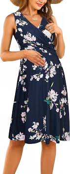 Robe d'hiver pour maternité OUGES avec motif floral