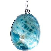 Pendentif Apatite Bleue Pierre Roulée - Élégance et Énergie