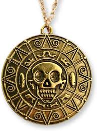 Collier Médaillon Pirate Avec Crâne - Pendentif Pirates des Caraïbes