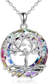 Collier Argent Sterling avec Pendentif Arbre de Vie pour Femme