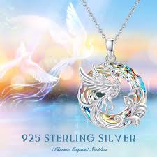 Pendentif Phoenix en Cristaux d'Autriche en Argent Sterling pour un Anniversaire Inoubliable