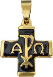 Pendentif Chrisme en Croix Émaillée - Un Symbole de Foi