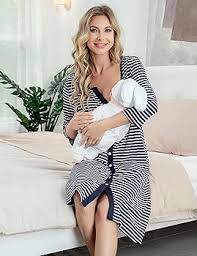 Chemise de Nuit Maternité Boutonnée pour un Accouchement Confortable