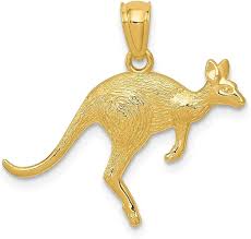 Pendentif Kangourou Jaune Texturé - Élégance et Style