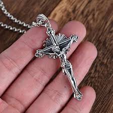 Pendentif Crucifix Christian en Argent Sterling - ForFox