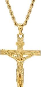 Collier Crucifix Pendentif Inoxydable Religieux - Élégance et Dévotion