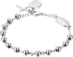 Bracelet Inoxydable avec Pendentif Élégant en Argent