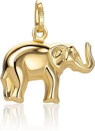 Pendentif éléphant Jaune 585 Carats