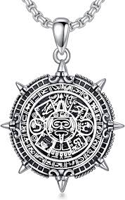 Collier Calendrier Aztèque en Argent Sterling - Élégance et Symbolisme