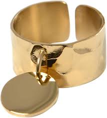 Bague avec Pendentif Personnalisable Ajustable en Inoxydable