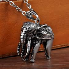 Pendentif Élément Éléphant Bonheur en Acier Inoxydable