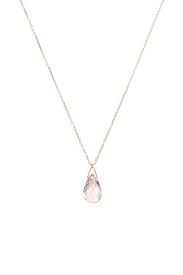 Pendentif Collier Précieuses Breloque d'Anniversaire en Quartz Rose et Or