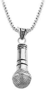 Collier Pendentif Breloques Chanteur Mélomane en Micro Argent
