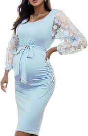 Robe Cérémonie Maternité en Dentelle - Élégance Décontractée