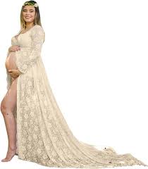 Robe de Cérémonie Maternité en Dentelle - Élégance et Confort