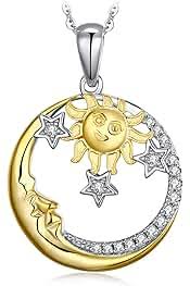 Collier Soy Luna : Pendentif Lune et Soleil Éblouissant