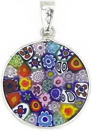 Pendentif Collier Multicolore Venise Millefiori - Élégance et Artisanat